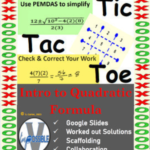 Digital Quadratic Formula Tic Tac Toe Game