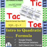 Self Check Quadratic Formula Tic Tac Toe Game