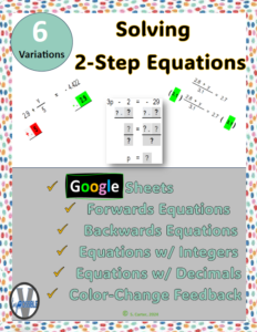 two step equations algebra math activity game practice